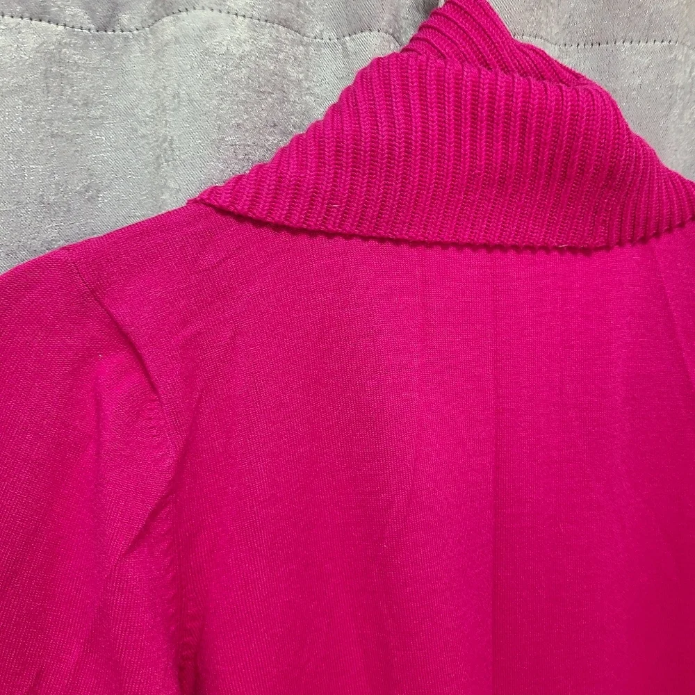 INC‎ International Concepts Pink Draped Cardigan M Barbiecore - Picture 4 of 5